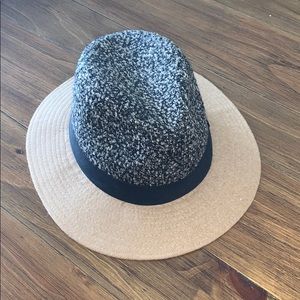 Tan and tweed hat